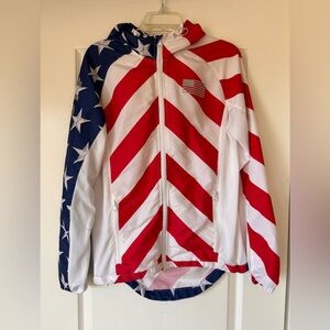 Carbon American Flag Hooded Windbreaker Jacket men’s small sailing outdoor